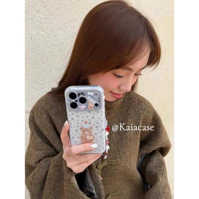 Soft Cute Cartoon Bear Cake Star Suitable for Apple 17promax Mobile Phone Case Iphone16pro New