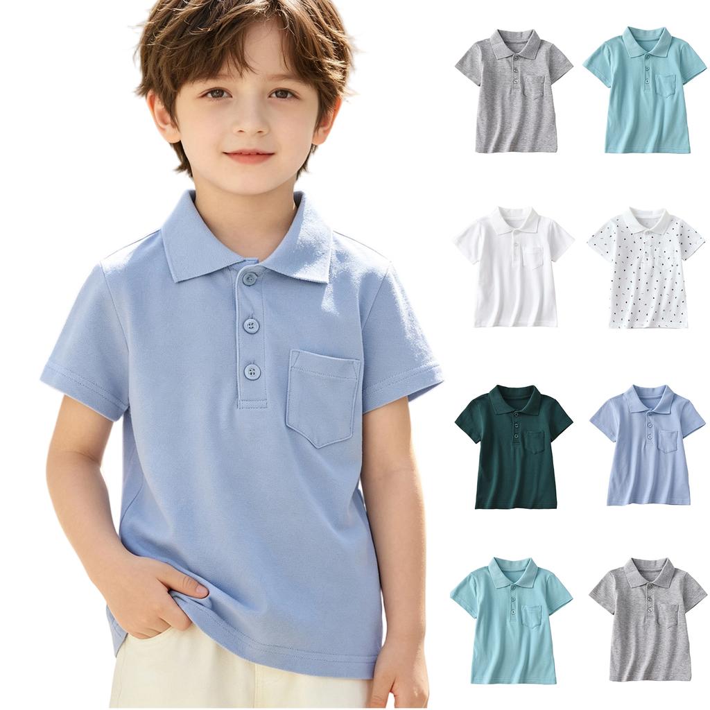 Girls' Collar Short Sleeve T-Shirt for Toddler Little Girls