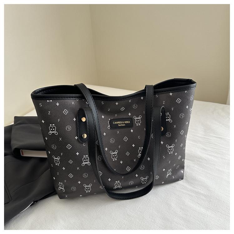 Korean cute commuter large-capacity bag women's 2025 spring and summer simple fashion tote bag casual versatile shoulder bag