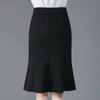 Black Fishtail Skirt Tweed Fishtail Skirt Split Hip Bag Autumn Winter High Waist Slim Mid-length Black Skirt