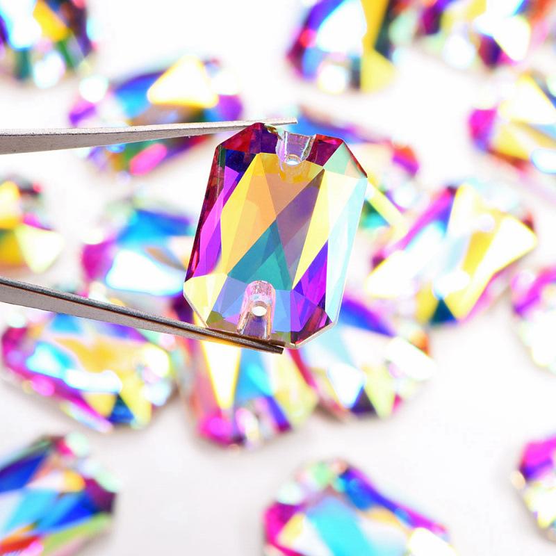 K9 Glass Crystal Rectangular Octagonal Hand Sewn Diamond Diy Rhinestone Clothing Creative Beauty Accessories