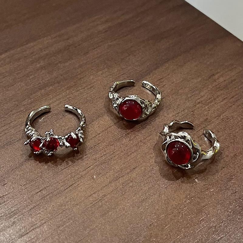 Ruby Premium Sense Stacked Wear Niche Design Sense Open Ring Jewelry Personalized Index Finger Ring