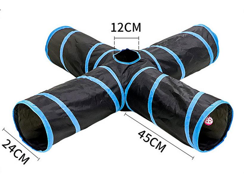 Polyester Kitten Cat Tunnel Teaser Toy - Self-Play, Four Seasons Universal