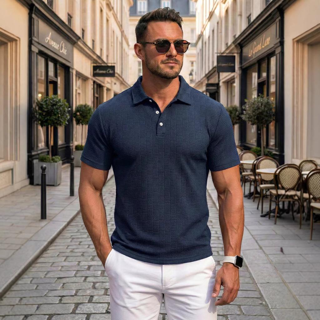 Men's Single Breasted Collared Shirt Men's Casual And Comfortable Short Sleeved Shirt