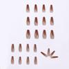Iced transparent coffee long ballet wearing nail art finished fake nail nail art patch nail patch removable nail piece
