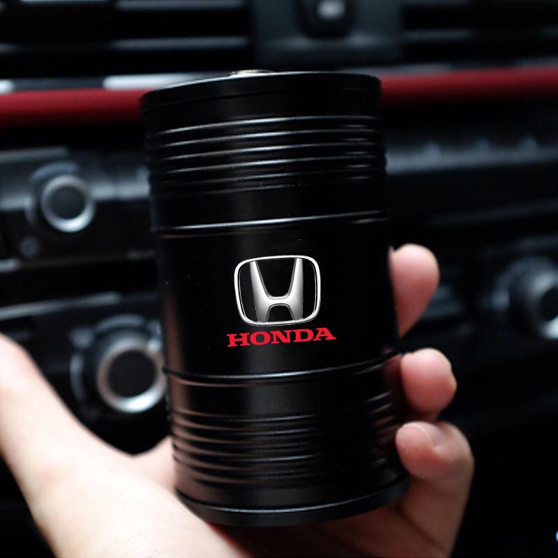 Aluminum Alloy Car Home Ashtray Oil Drum Shape Smoke Ash Holder For Honda Fit Civic Accord 7 8 9 10 Pilot City Jazz CRV HRV akz256