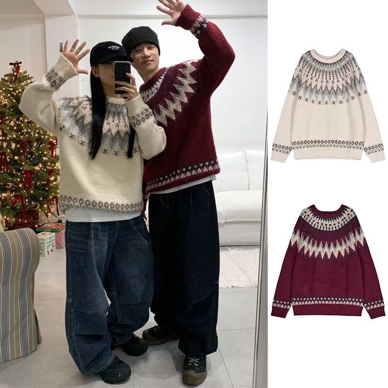 Men’s Soft Knit Fair Isle Sweater - Autumn/Winter 2025 Collection: Casual, Versatile, and Perfect for the Christmas Season