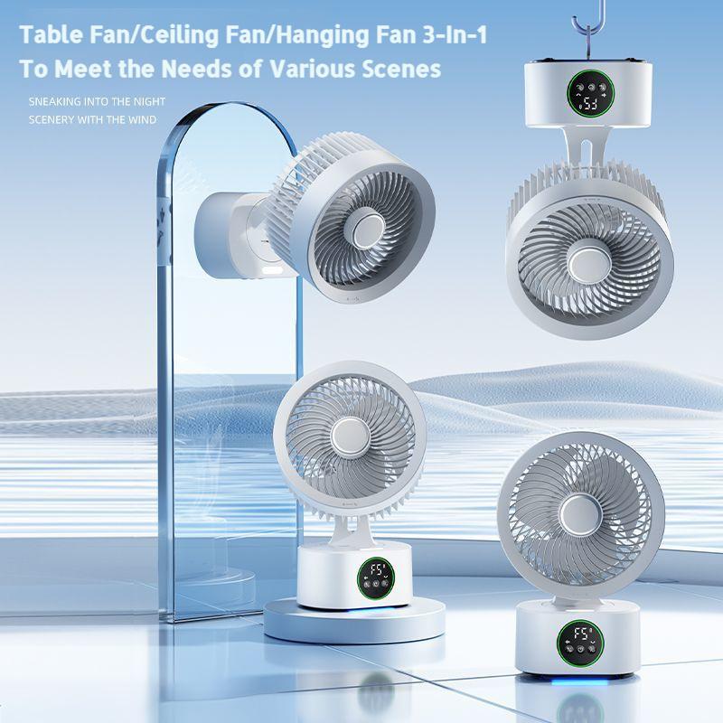 Cooling Home Desktop Shaking Head USB Charging Fan Air Circulation Intelligent Voice Timing Fan Home&dormitory Desktop Fan