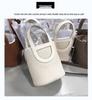 Luxury Women's Cowhide Basket Bucket Bag