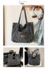 2026 Trendy Large Capacity Denim Tote Bag - Casual and Fashionable Shoulder Bag for Work and Commute