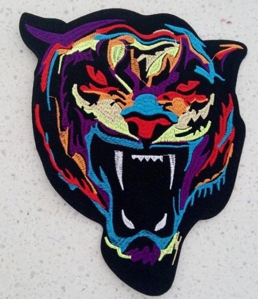 Large Tiger Embroidered Cloth Patches Iron On Patch Applique Jacket Jeans DIY