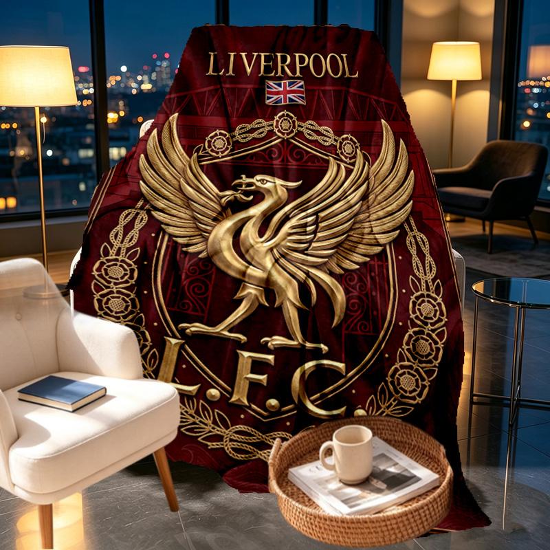 Liverpool Football Club Print Blanket - Soft & Comfortable, for Bedroom, Travel, Sofa, Home Decoration - Birthday Christmas Gift for Friend