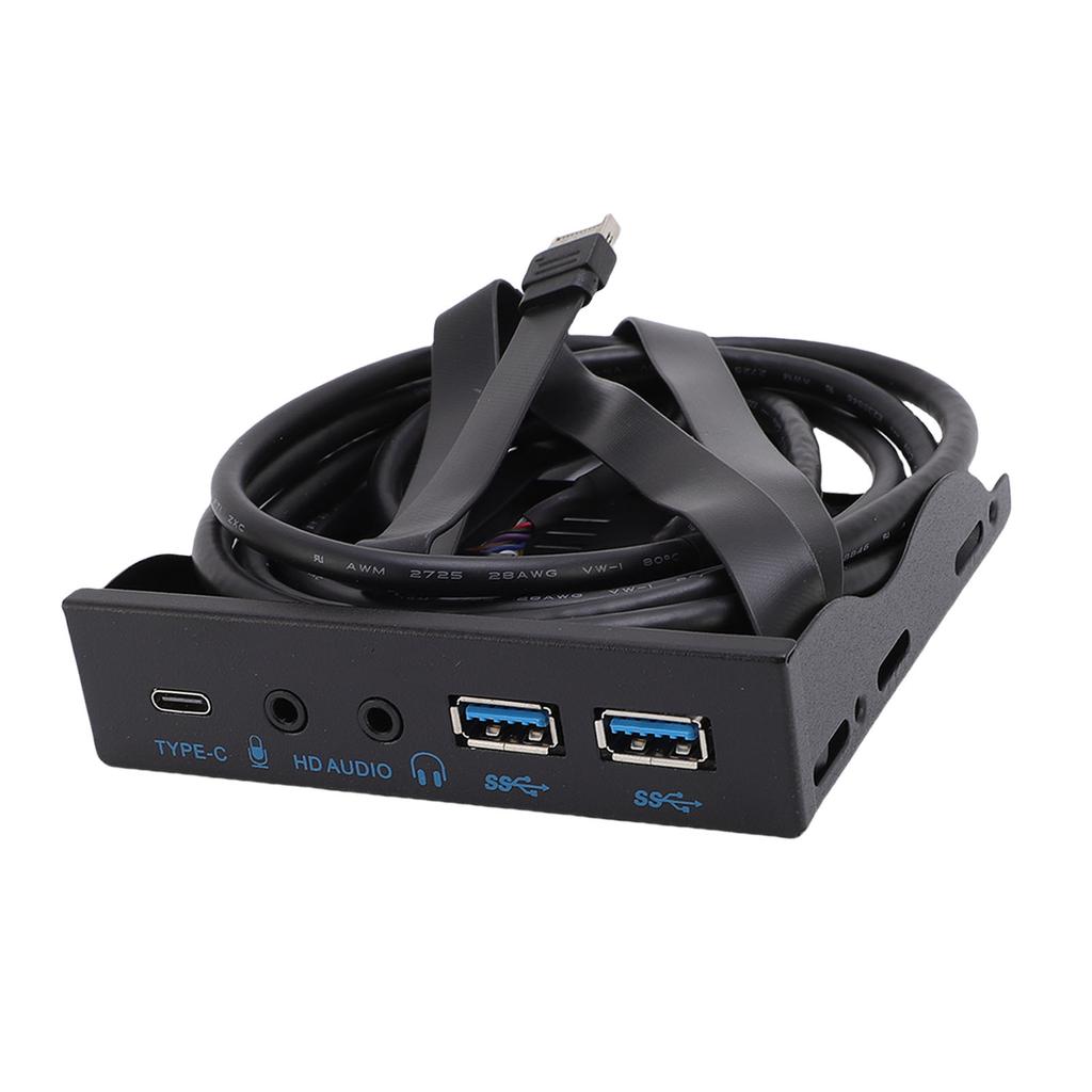 USB Front Panel Hub 3.2 Floppy Drive Bit 10Gbps 3.5in 19pin To USB3.0 2 USB3.0 TYPE C HD Sound for PC Computer