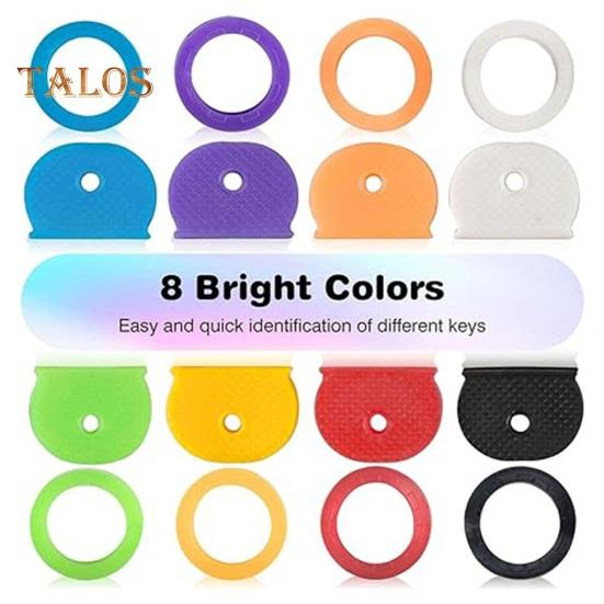 24/32/40 Pcs Colored Key Caps Flexible Round Rubber Key Covers Semi-circular Key Tags Identifiers for House Keys Non Odd-Shaped Keys