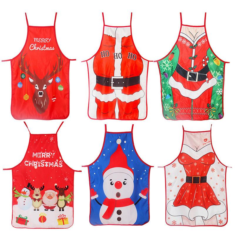Christmas Themed Fabric Apron Colorful Printed Decorative Costume For Festive Celebrations