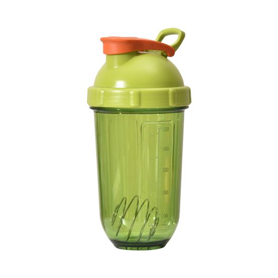 Protein Shaker Bottles with Wire Ball 500ml Leak-Proof Mixer Cup Clear Scale Fitness Mixer Bottle Portable Shaker Cup for Sports Travel