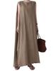 One Ambu Sleeveless Loose Long Maxi Resort Midi Knee Short Solid Korean Korean Size L Dress, Long, Summer, Fit, Women's, Maternity, A-Line, Length,