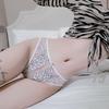 Erotic Panties Sexy Embroidered Transparent Gauze Women's G-String Open Crotch Underwear Porn Crotchless Thongs Adult Panties Erotic Lingerie