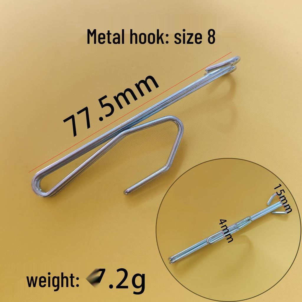 Adjustable Double-Prong Curtain Hooks - Metal & Plastic Serpentine Design