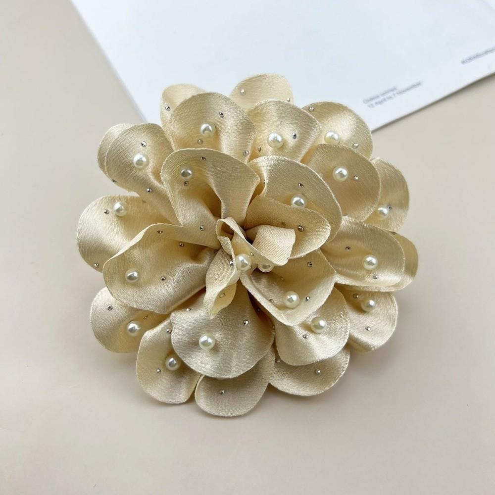 Elegant Fabric Flower Brooch 13cm Size Pearl Badge Corsage New Brooch Pin Clothing Accessories