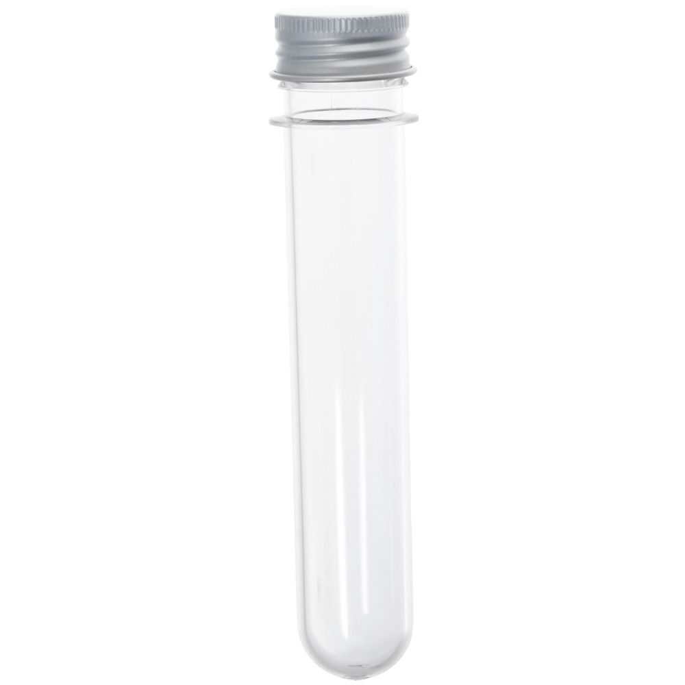 10pcs Plastic Test Tube Transparent 45ml Science Tubes with Aluminum Cover 25×140mm Burette Scientific Experiments