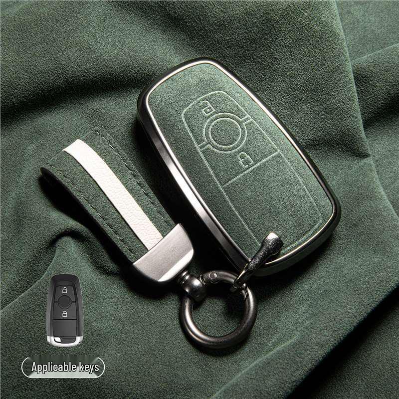 Luxury Suede Key Covers for Ford Explorer ST, Escape, Edge, 4WD, Mondeo, and EVOS