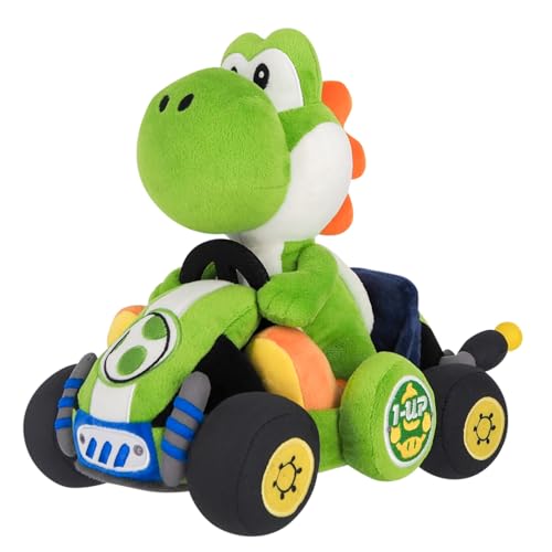 Sanei Boeki Super Mario Mario Kart World Yoshi Plush Toy (W17 x D27 x H23cm) MKW02