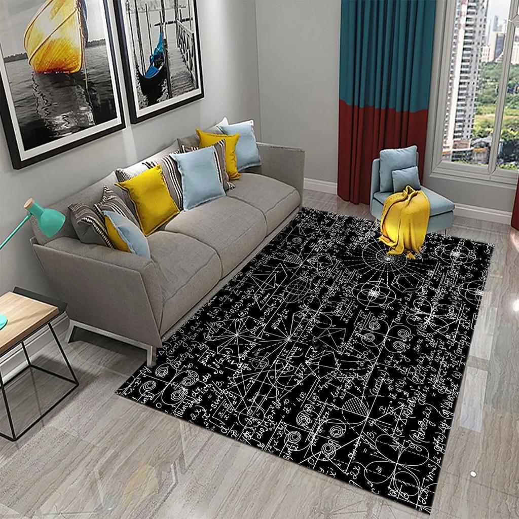 3D Mathematical Formula Carpet Non Slip Educational Rug for Kids Bedroom Bathroom Door Creative Math Mat