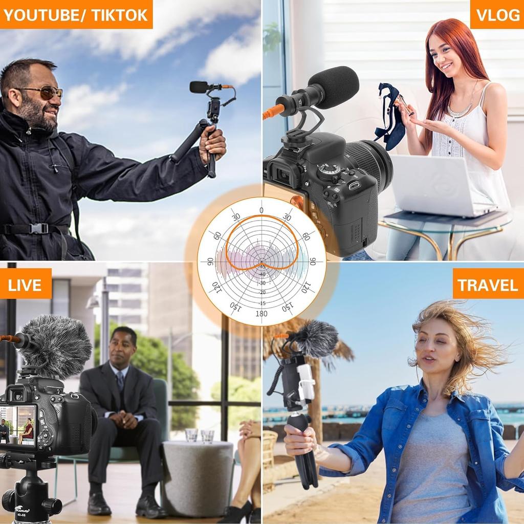 comica Mini Gun Microphone External Unidirectional Condenser Video Microphone for DSLR Vlog Compatible CVM-VM10II Microphone, Smartphone/Camera