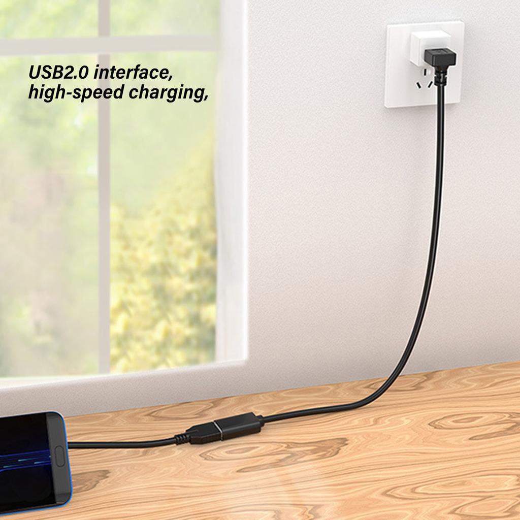 Kabel USB A Męski na Żeński Prawy/Lewy/Górny i Dolny Przedłużacz USB2.0 Dla Łatwego Dostępu Czarny