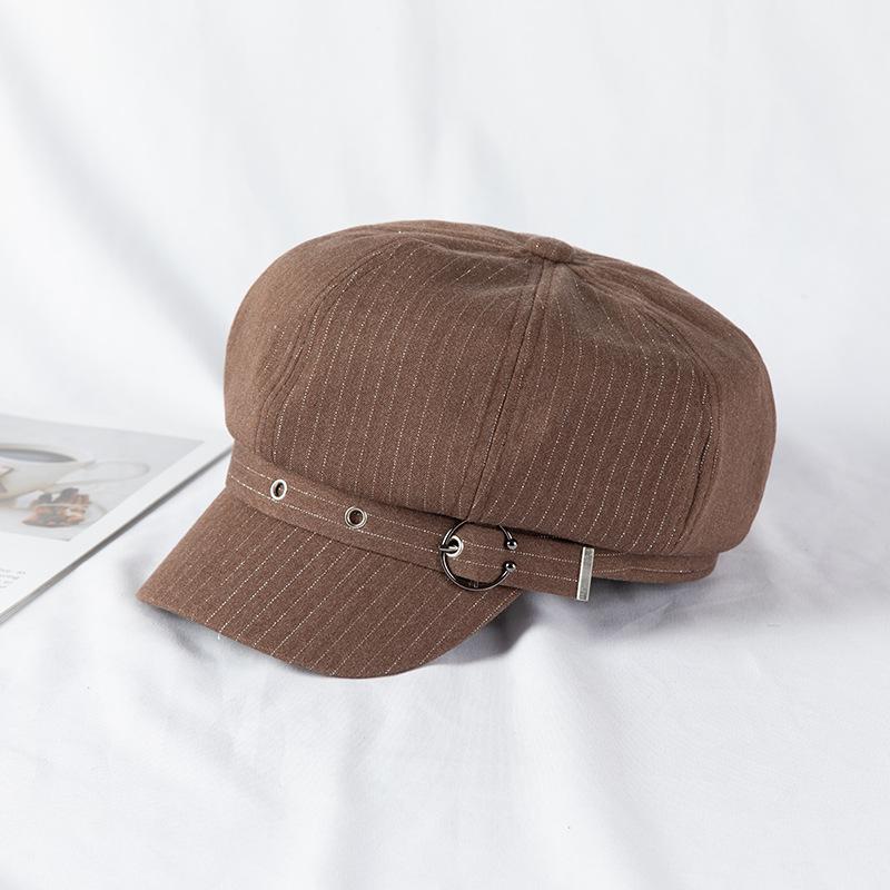 Damen-Barett im koreanischen Stil: Trendiger Retro Schwarzer Maler- und Schiebermützenhut für Herbst/Winter