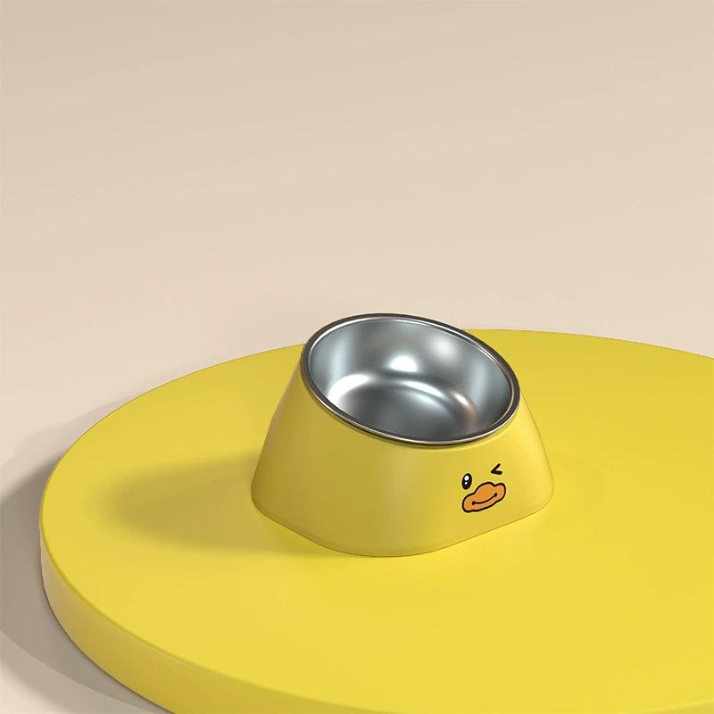 Stainless steel cat bowl dog bowl food basin anti-overturn cat drinking bowl puppy rice basin pet supplies