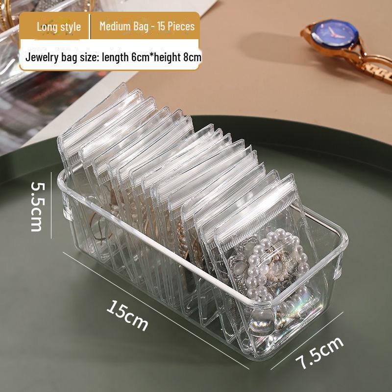 Jewelry Storage Box with Anti-Oxidation for Earrings, Necklaces, and Rings - Transparent Drawer Organizer