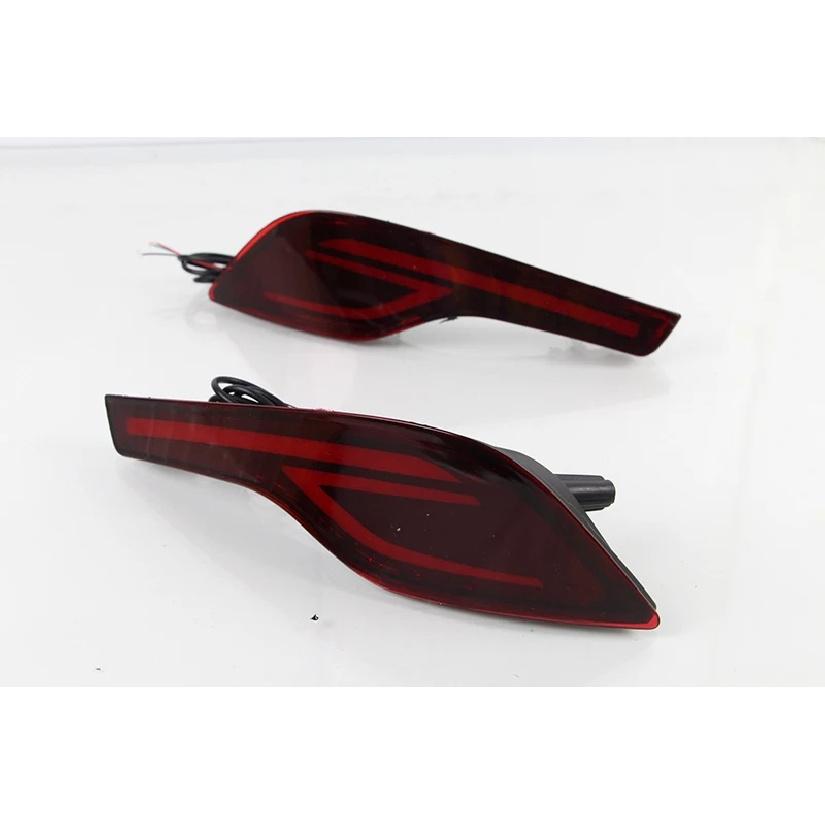 Car Flashing 2PCS Red Lens LED Rear Bumper Reflector Lamp Tail Brake Light Fog Lamp for Honda CRV CR-V 2017 2018