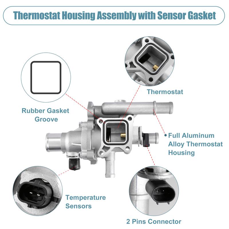 X Autohaux 25192228 Engine Coolant Thermostat Housing Assembly for Chevy Sonic 2012-2016