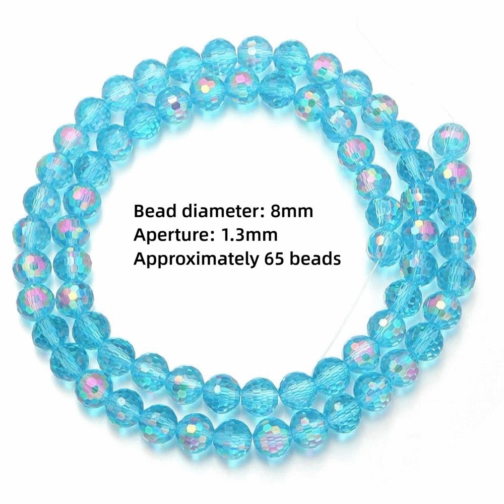6/8/10mm Sizes Faceted Glass Beads Pink Blue Crystal Earth Beads  for Jewelry Making