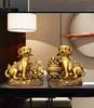Feng Shui Copper Solid Brass Dog Ornaments Treasure Money Dog Home Decor Crafts