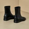 Women's Low-heeled Short Boots Autumn and Winter New Comfortable and Versatile Solid-color Thick-heeled Large-size Simple Short Boots