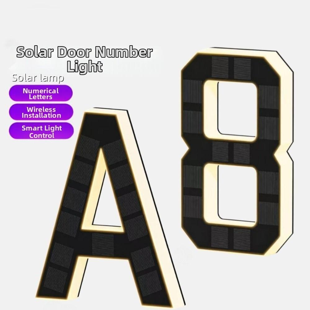 6.7 Inch Size Solar House Numbers IP44 Waterproof Solar Address Signs Home Exterior