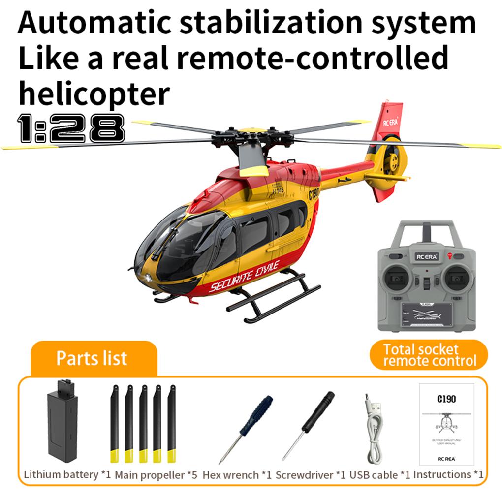 ERA C190 H145 RC Helicopter 2.4G 6CH 6-Axis Gyro Optical Flow Localization Altitude Hold Flybarless RC Helicopter RTF
