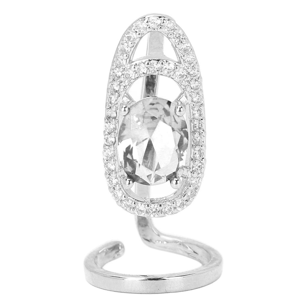 Fingernail Ring Rhinestones Shiny Delicate Finger Nail Cover Ring Jewelry Gift for Dancing Party