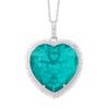 Jewelry Classic Vintage Sweater Chain Big Heart Colored Treasure Pendant Necklace Main Stone 32 * 32