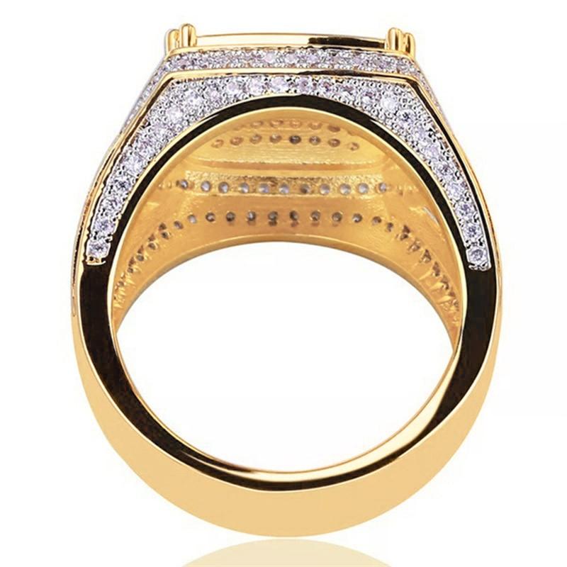 Xiaomi Huitan Trendy Two-tone Bright Cubic Zirconia Ring for Women or Men Gorgeous Party Accessories Jewelry for Unisex Delicate Gift