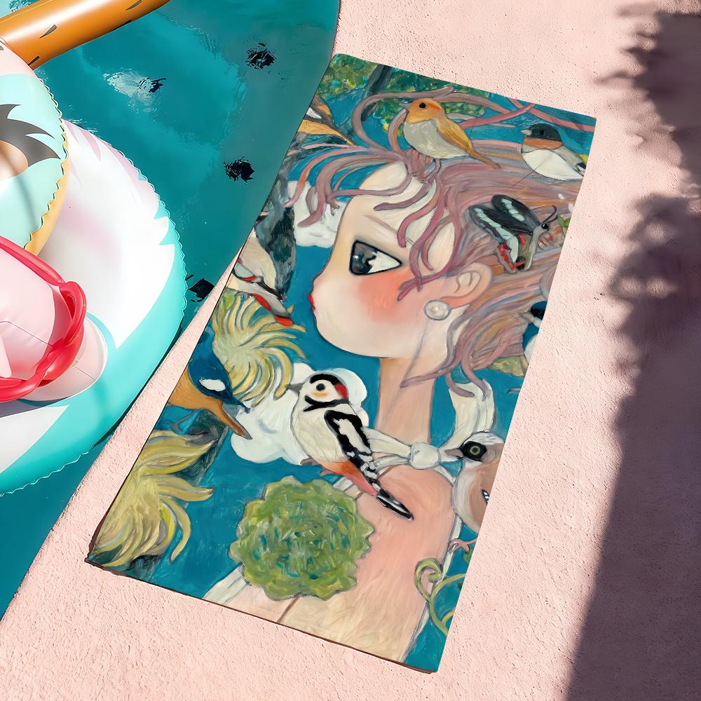 Art Aya T-Takano Towel Sports Quick Dry Travel Camping Gear Sandproof Soft Light Large Beach Towel