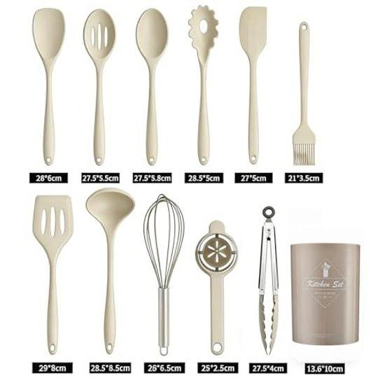 Kitchen tool set silicone cooking utensil 32 pieces tools high heat resistance single living antibacterial non-scratch stylish gift celebration mother