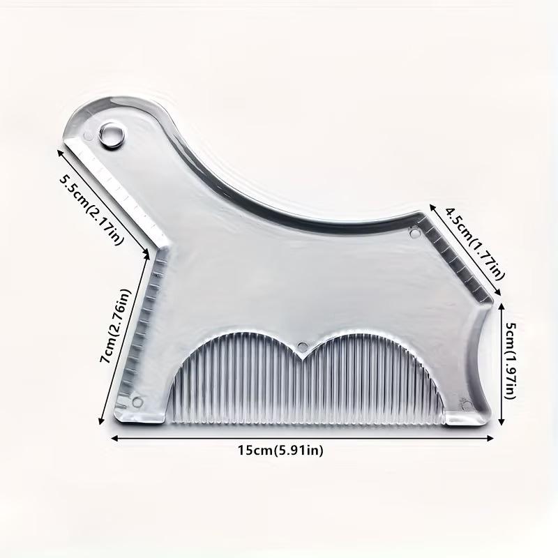 

Men s grooming tools with built-in comb and beard styling templates, compatible with any electric shaver, trimmer, or scissors