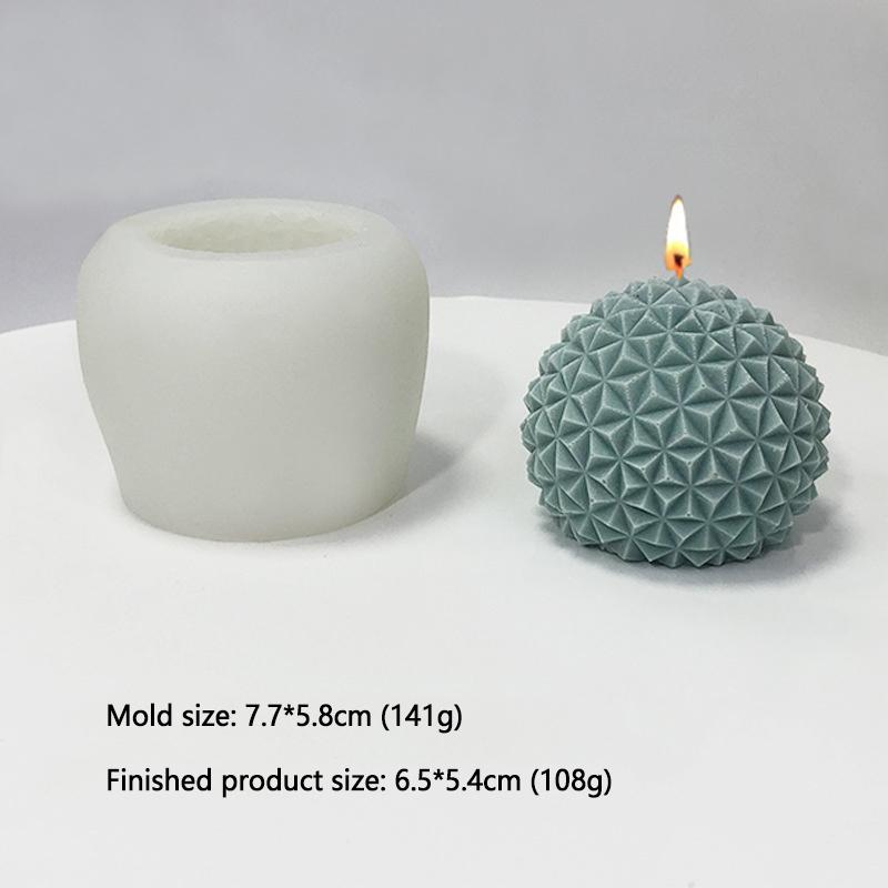 3D Striated Sphere Silicone Candle Mold DIY Aromatherapy Plaster Soap Clay Mould Handmade Epoxy Resin Mold Party Home Decor Gift