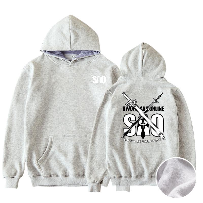 Sword Art Online Loose Fit Hooded Pullover Sweatshirt - Korean Street Style, Long Sleeve, New Collection