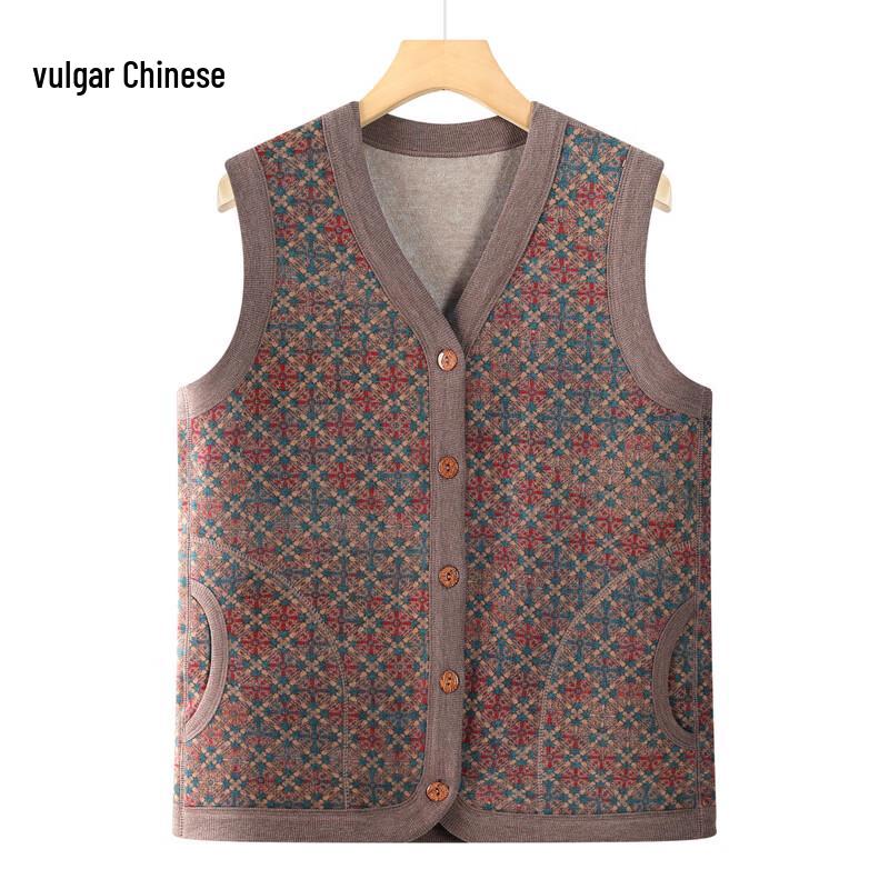 

Женский трикотажный жилет с открытой передней частью для женщин среднего и пожилого возраста 4XL