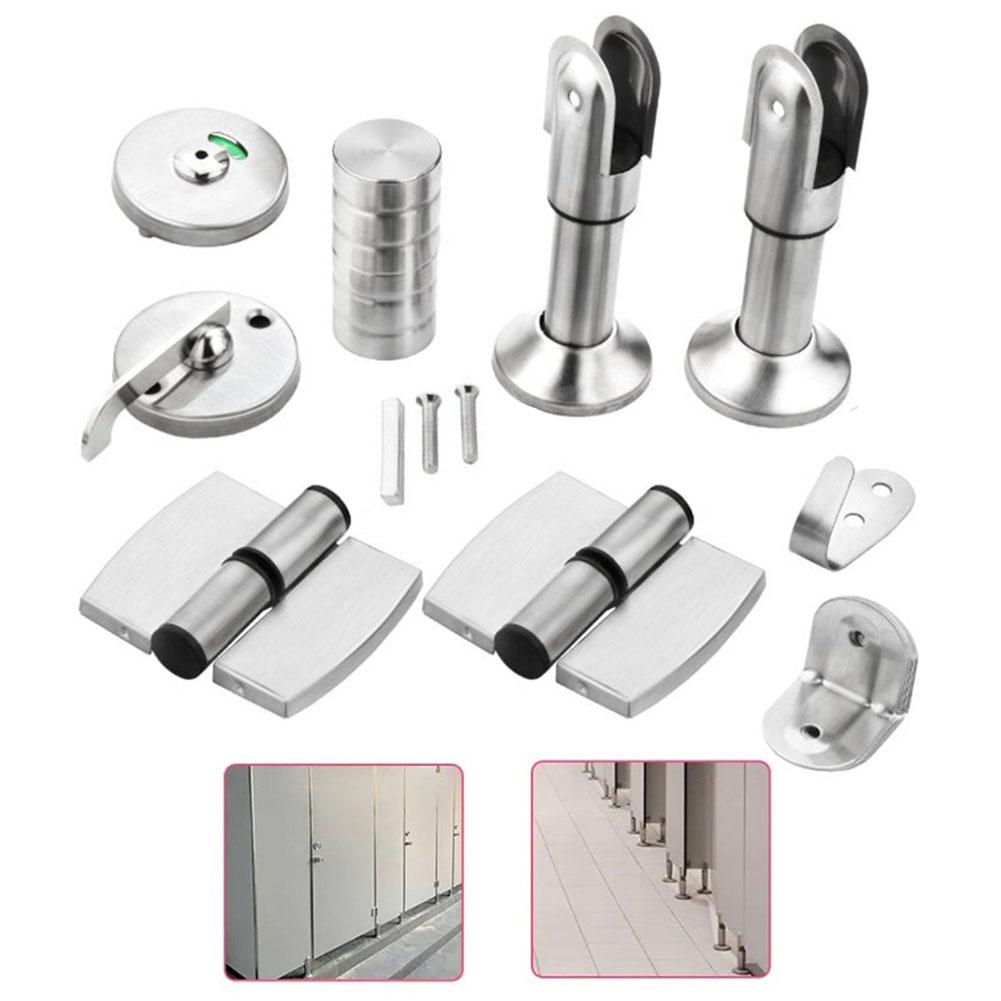 Toilet Partition Door Hinge Public Toilet Partition Bracket Stainless Steel Hinge Partition Bracket Hook Door Lock Hardware Set